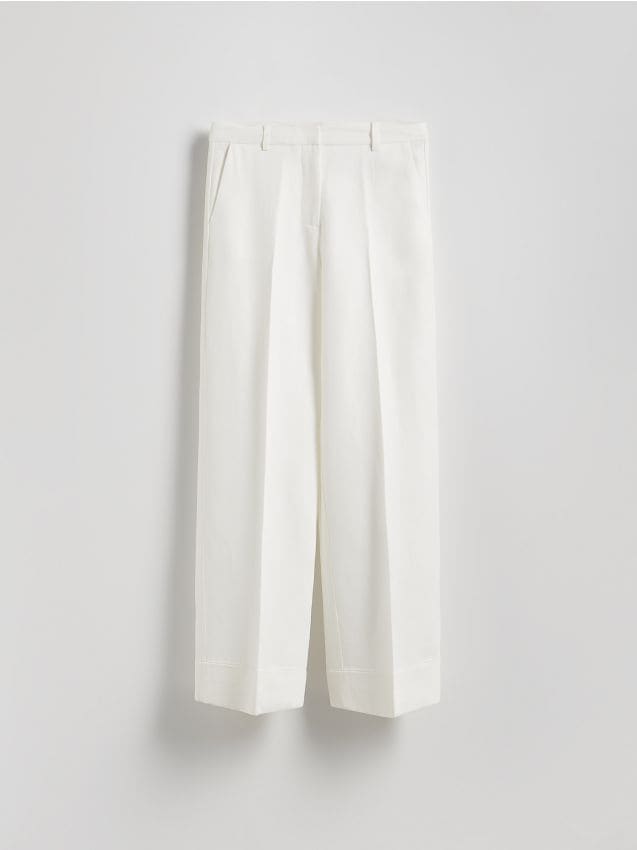 Linen rich wide leg trousers - RESERVED