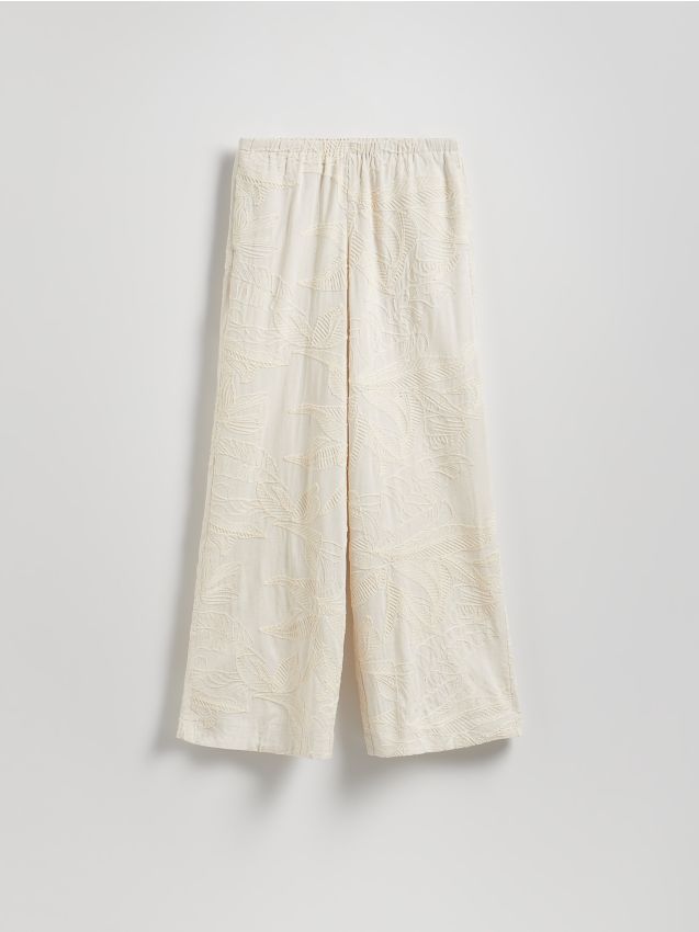 Wide-Leg-Hose mit hohem Leinenanteil - RESERVED