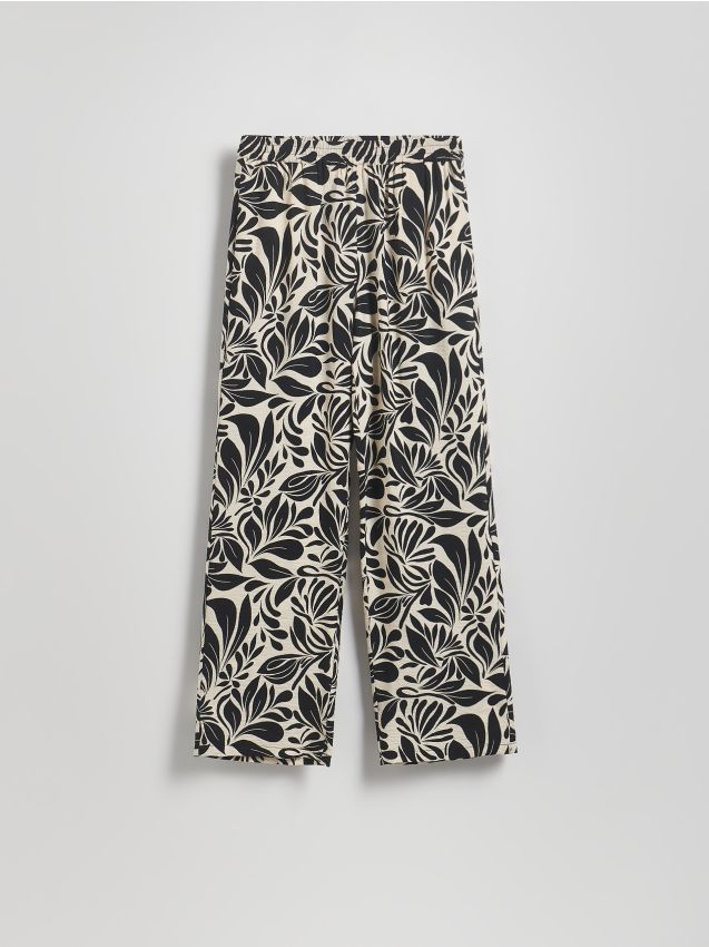 Patterned viscose trousers - RESERVED