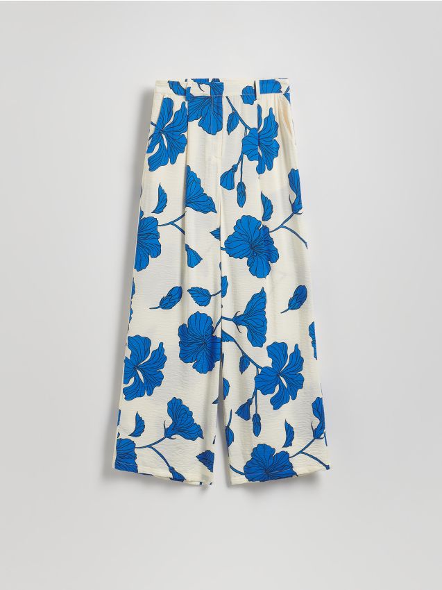 Patterned viscose trousers - RESERVED