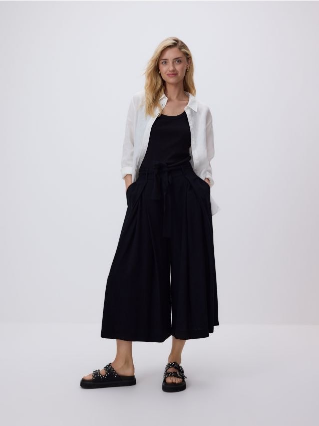 Loose tie-waist trousers - RESERVED