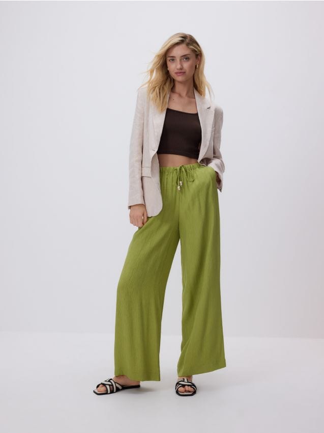 Structured trousers with tie-up - RESERVED
