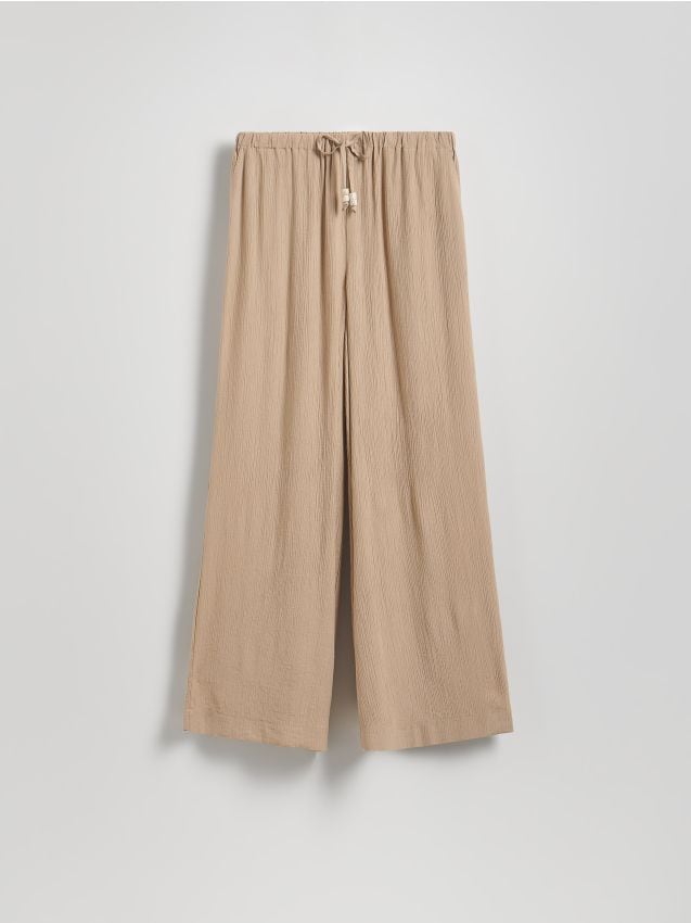 Strukturisane pantalone sa vezivanjem - RESERVED
