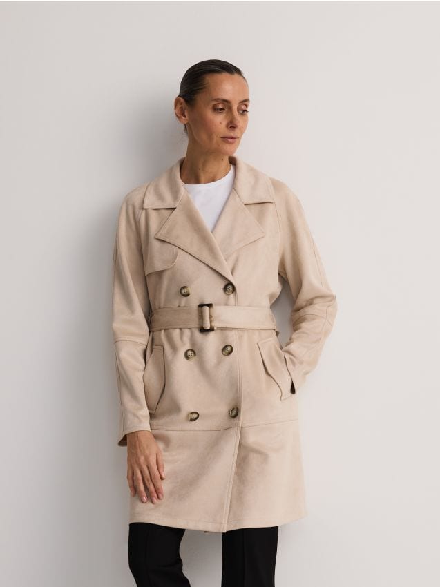 Korte trenchcoat met riem - RESERVED