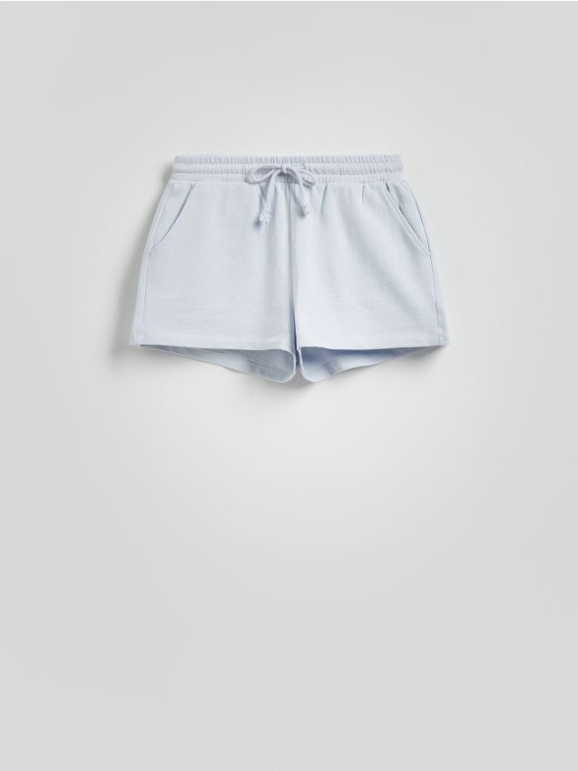 Reserved - Pantaloni scurți din bumbac - albastru-pal