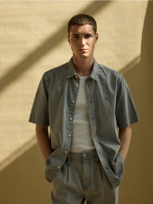 Regular fit cotton shirt - RESERVED