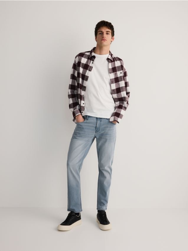 Slim jeans with wash effect - RESERVED