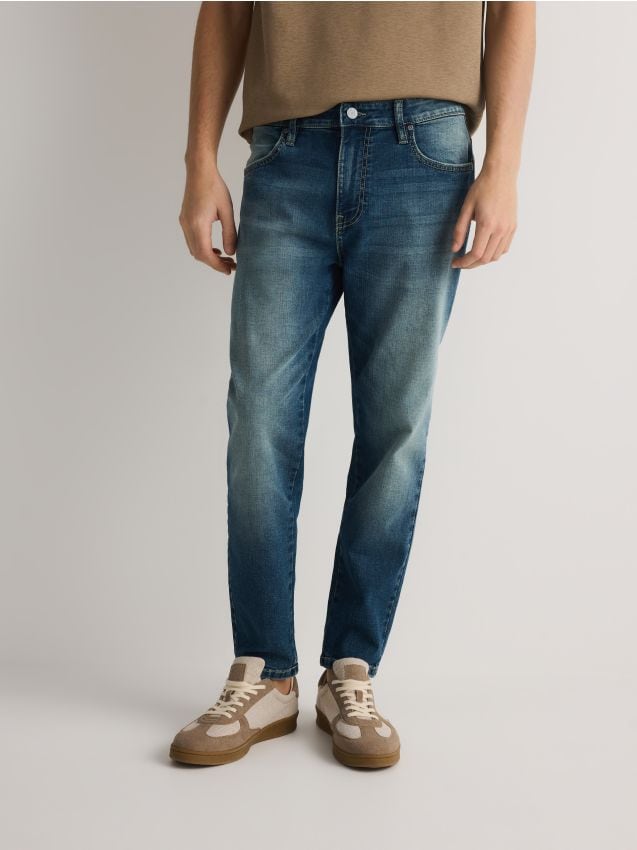 Carrot slim jeans with wash effect - RESERVED