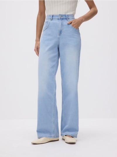Jeans Wide Leg mit Gürtel