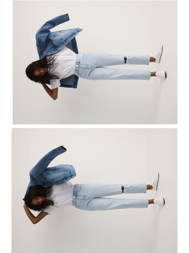 Mom-fit jeans with slit - RESERVED