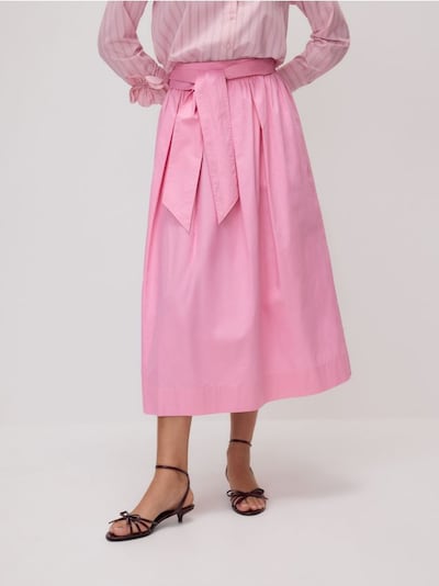 Midi skirt with tie detail