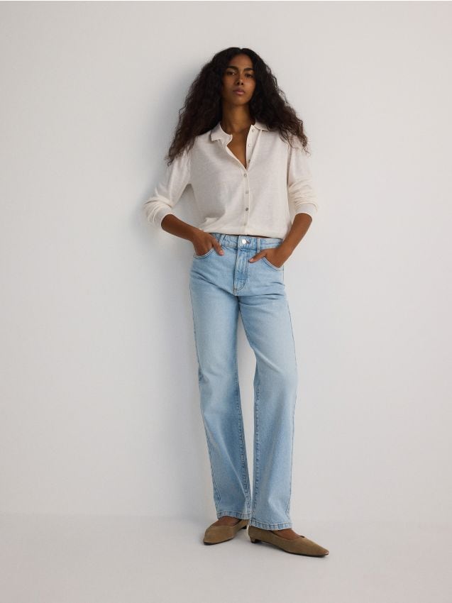 Mid rise straight fit jeans - RESERVED