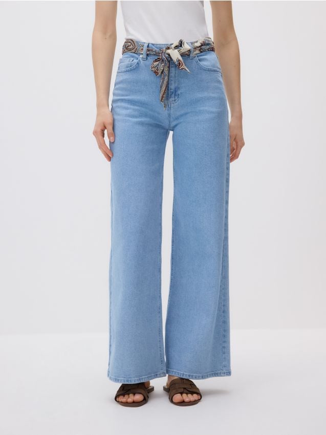 Wide-leg jeans with bandana - RESERVED