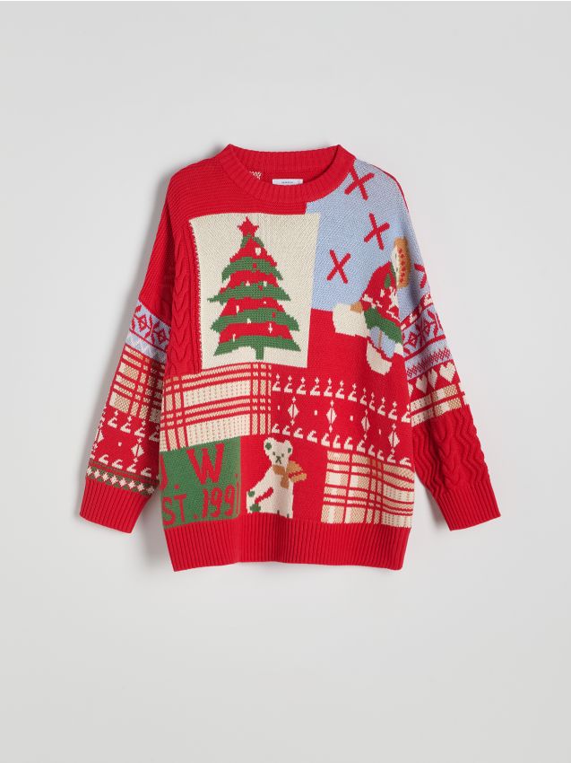 Cotton rich jacquard jumper - RESERVED