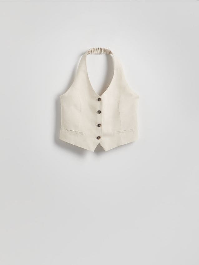 Linen blend vest - RESERVED