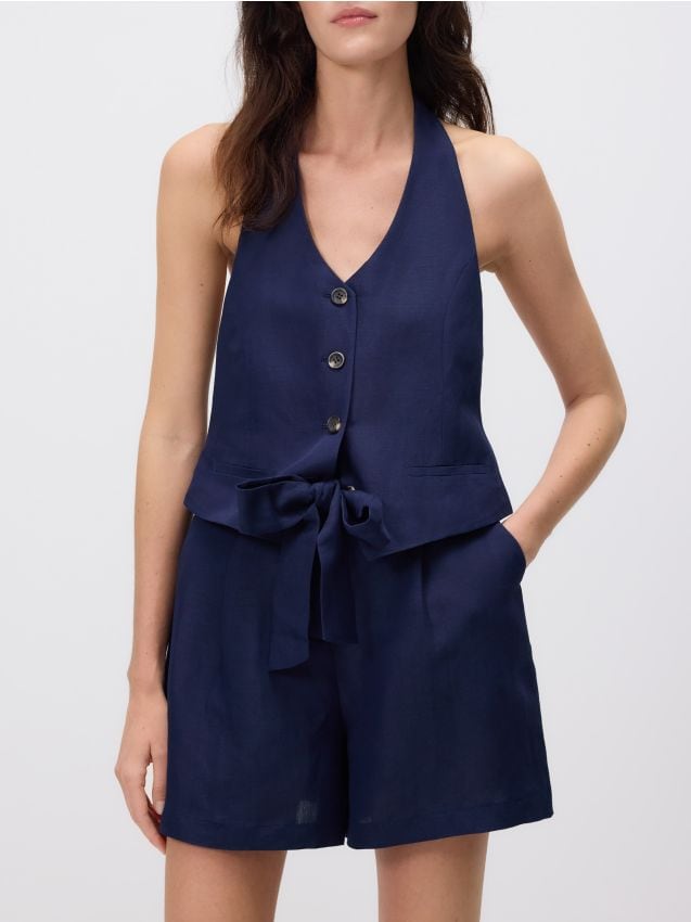 Linen blend vest - RESERVED