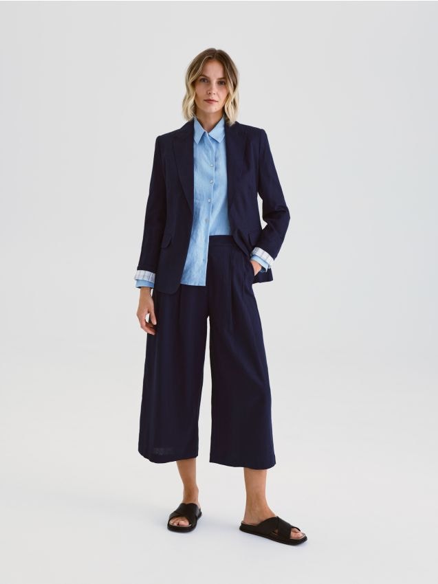Blazer mit hohem Leinenanteil