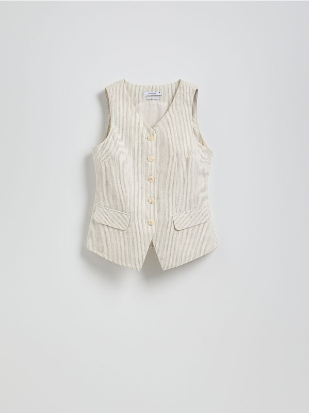 Linen blend tailored vest - RESERVED