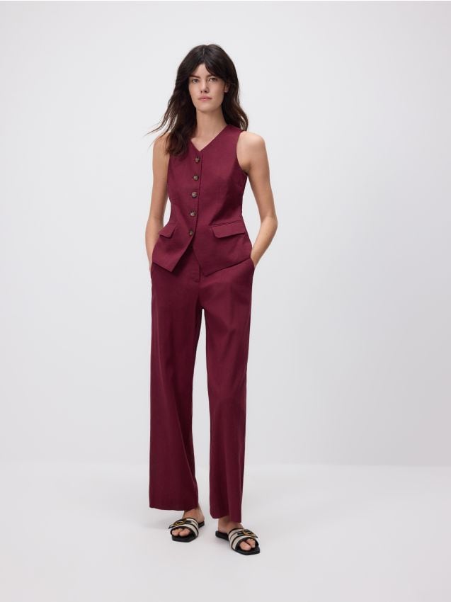Linen blend tailored vest - RESERVED