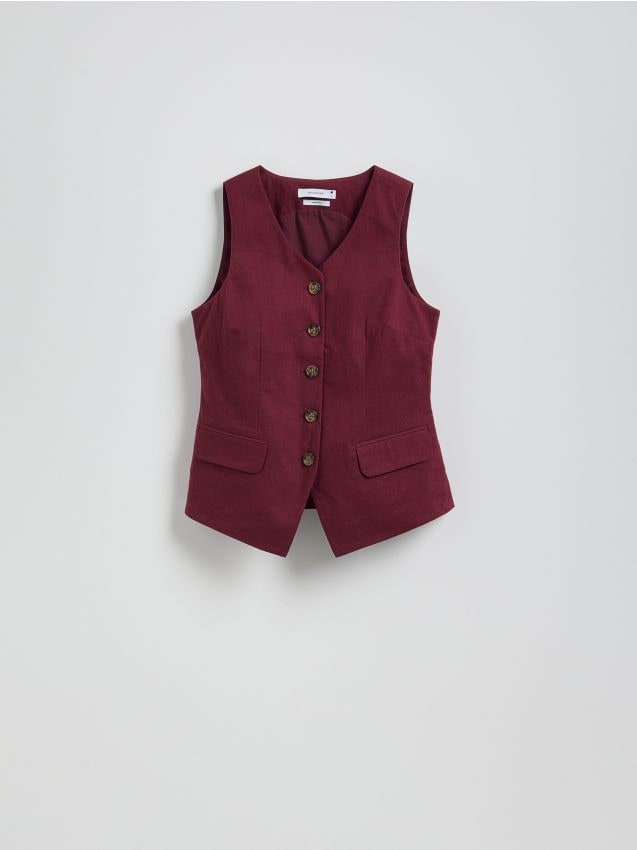 Taillierte Weste mit Leinen - RESERVED