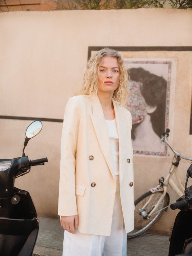 Reserved - Blazer din in - galben-deschis