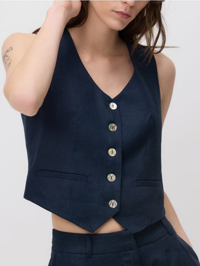 Linen vest - RESERVED