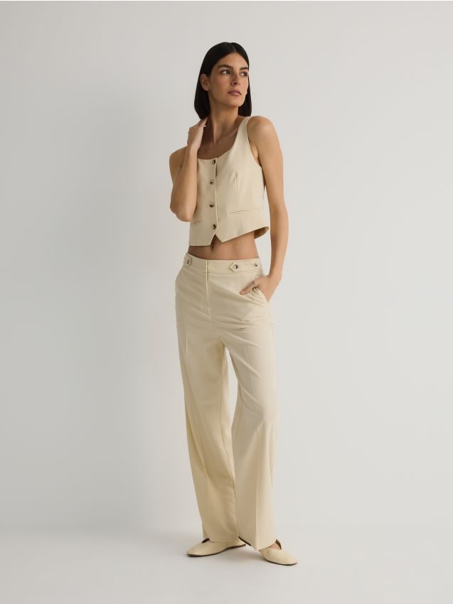 Rechte broek met persvouwen - RESERVED