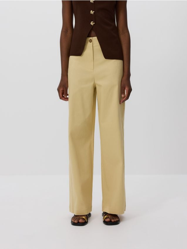 Wide-leg cotton trousers - RESERVED