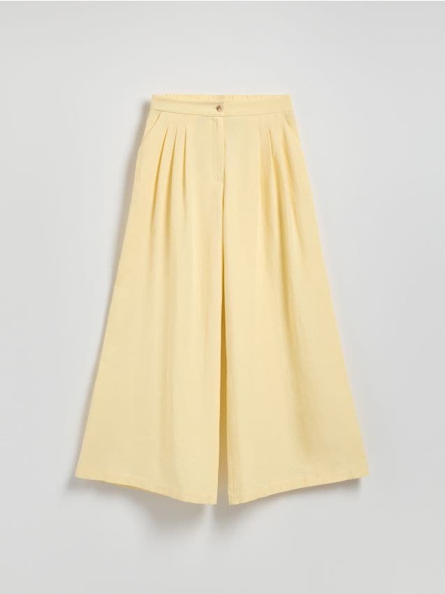 Pantalone sa širokim nogavicama i visokim sadržajem lana - RESERVED