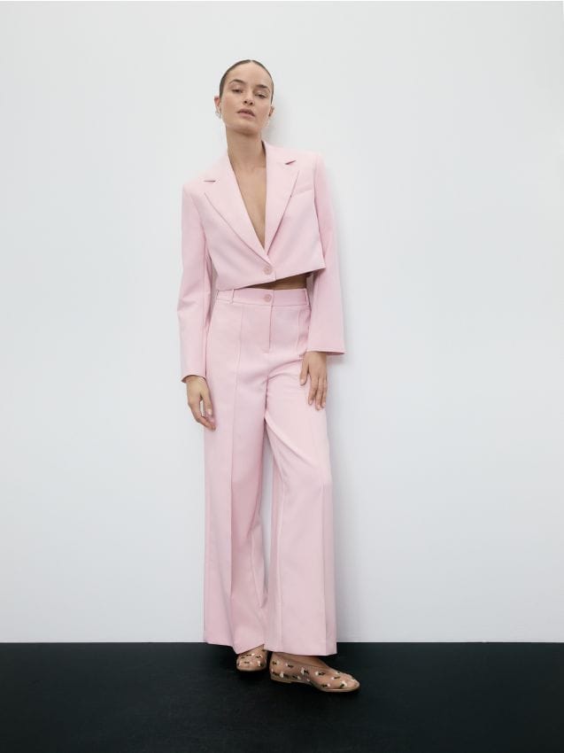Trousers with pressed crease - RESERVED