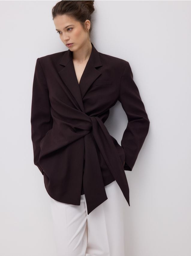 Blazer with decorative tie detail - RESERVED