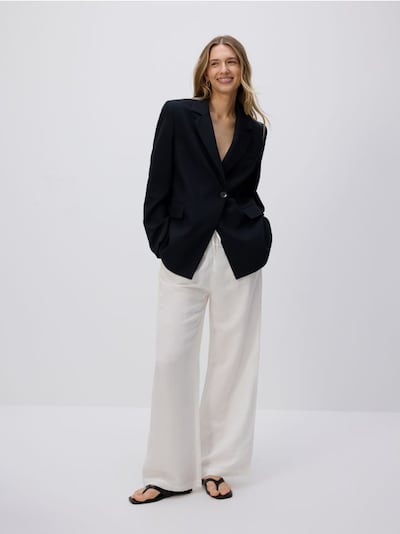 Blazer monopetto in misto viscosa