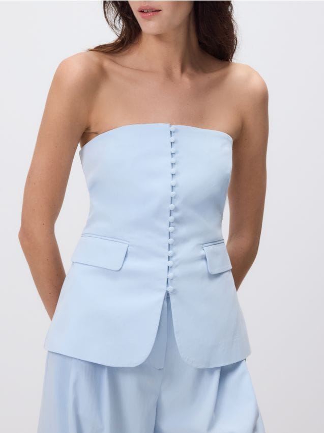 Reserved - Top tip corset - albastru-pal Reserved - Top tip corset - albastru-pal