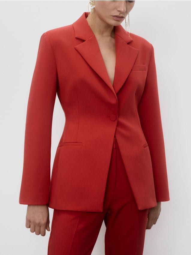 Waist-fitted blazer with viscose blend - RESERVED