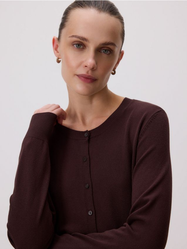 Reserved - Cardigan cu adaos de viscoză - maro