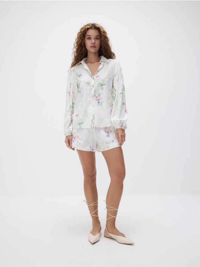 Patterned shorts with linen - RESERVED