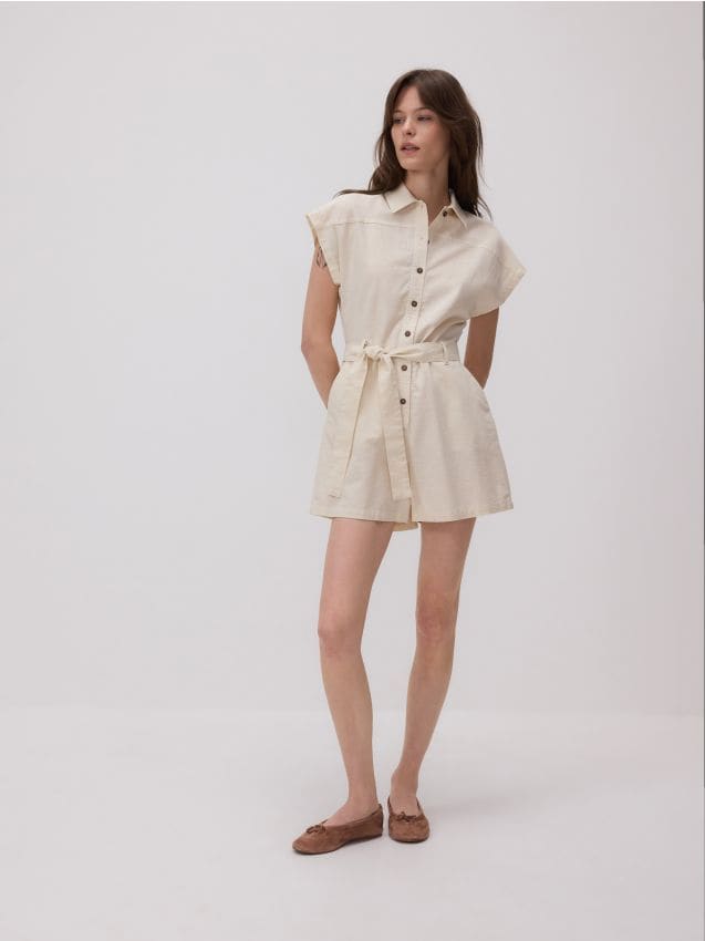 Linen blend jumpsuit - RESERVED