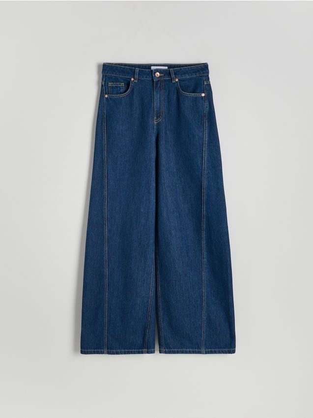 Wide leg jeans with stitching - RESERVED