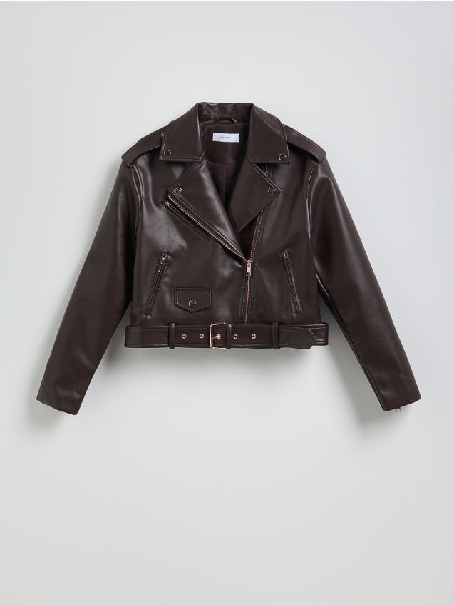 Veste motard oversize en simili cuir - RESERVED