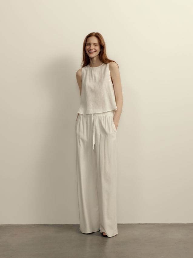 Trousers with linen blend - RESERVED