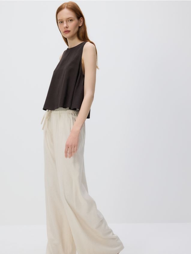 Trousers with linen blend - RESERVED