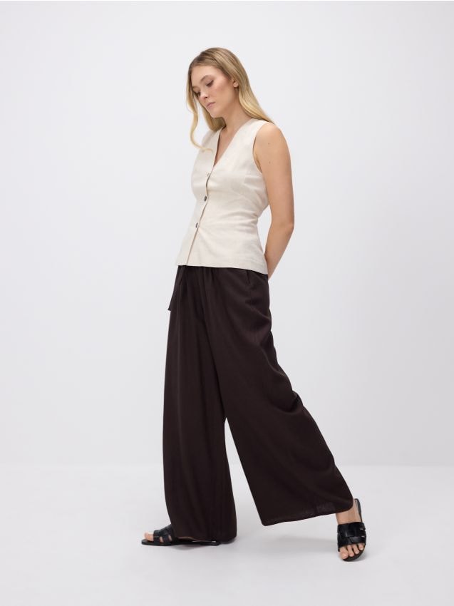 Trousers with linen blend - RESERVED