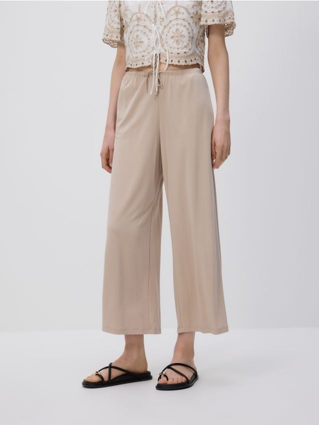 Wide-leg modal blend trousers - RESERVED