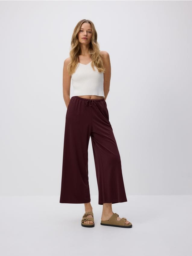 Wide-leg modal blend trousers - RESERVED