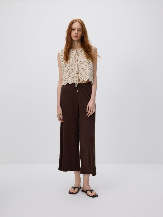 Wide-leg modal blend trousers - RESERVED