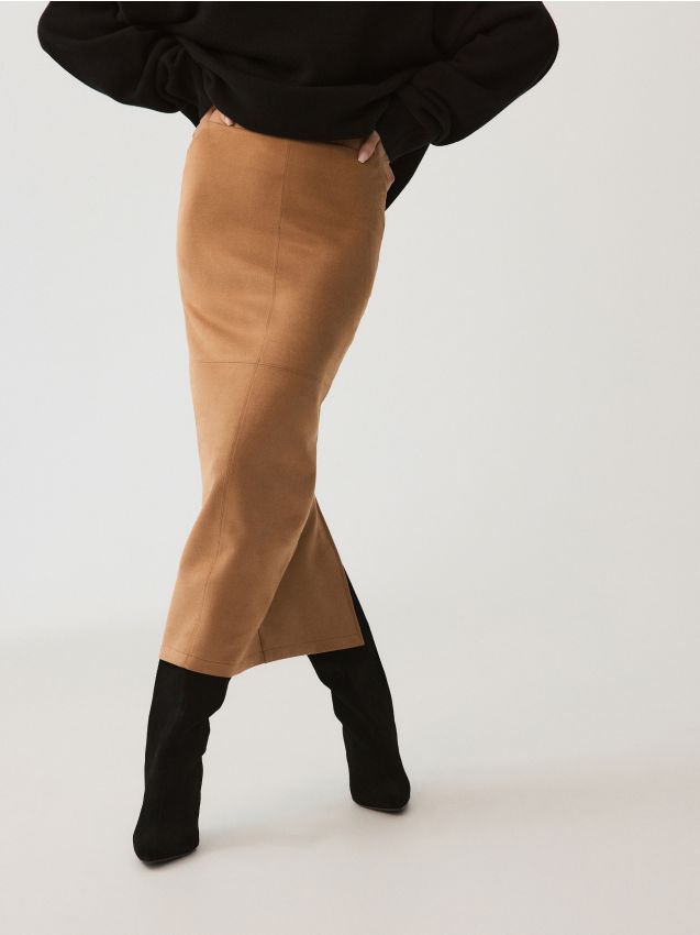 Imitation suede skirt - RESERVED