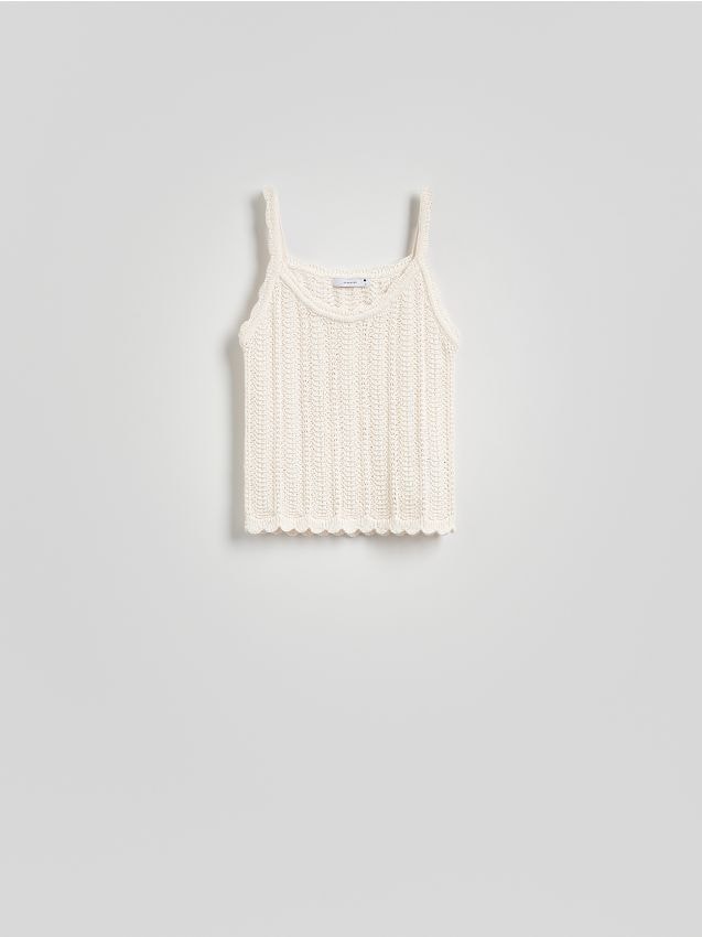 Reserved - Top din jerseu, cu bretele - nude Reserved - Top din jerseu, cu bretele - nude