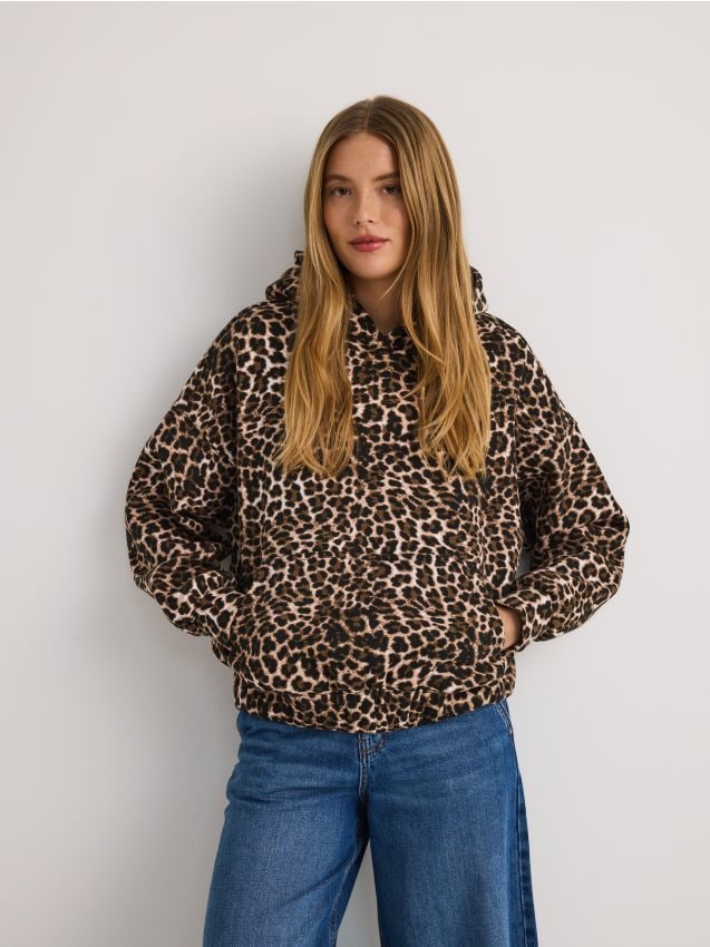 Felpa con stampa animalier - RESERVED