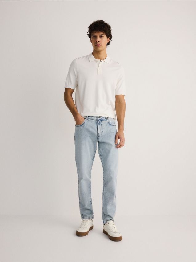 Slim jeans with wash effect - RESERVED