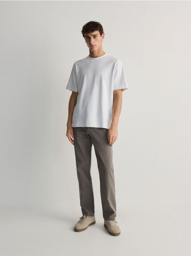 Reserved - Pantaloni chino regular fit - gri-închis